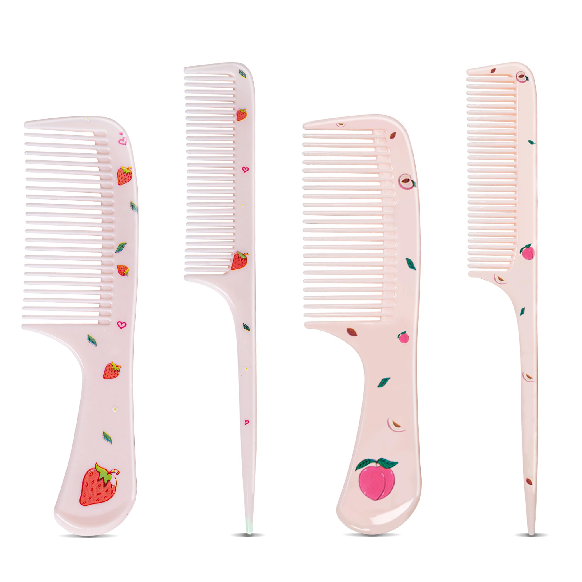 MEGAVOW 4 Stück Haarbürste für Mädchen, Süßer Kamm Set für Nasses, Trockenes Haar, Klein Detangler Bürste, Friseurkamm Geschenk