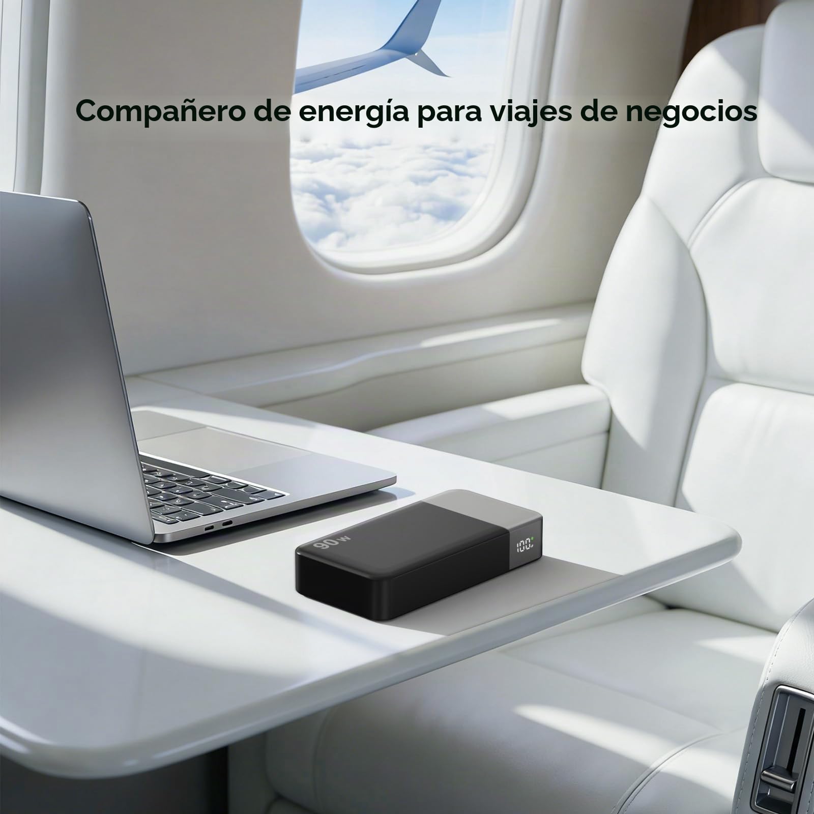 JUOVI 90W Batería Externa Carga Rápida, Power Bank para Portátil 20000mAh Cargador Portátil, Batería Portátil con 2 Puertos USB-C y 2 USB-A, Powerbank para MacBook iPhone 17/16/15, Samsung (Negro)