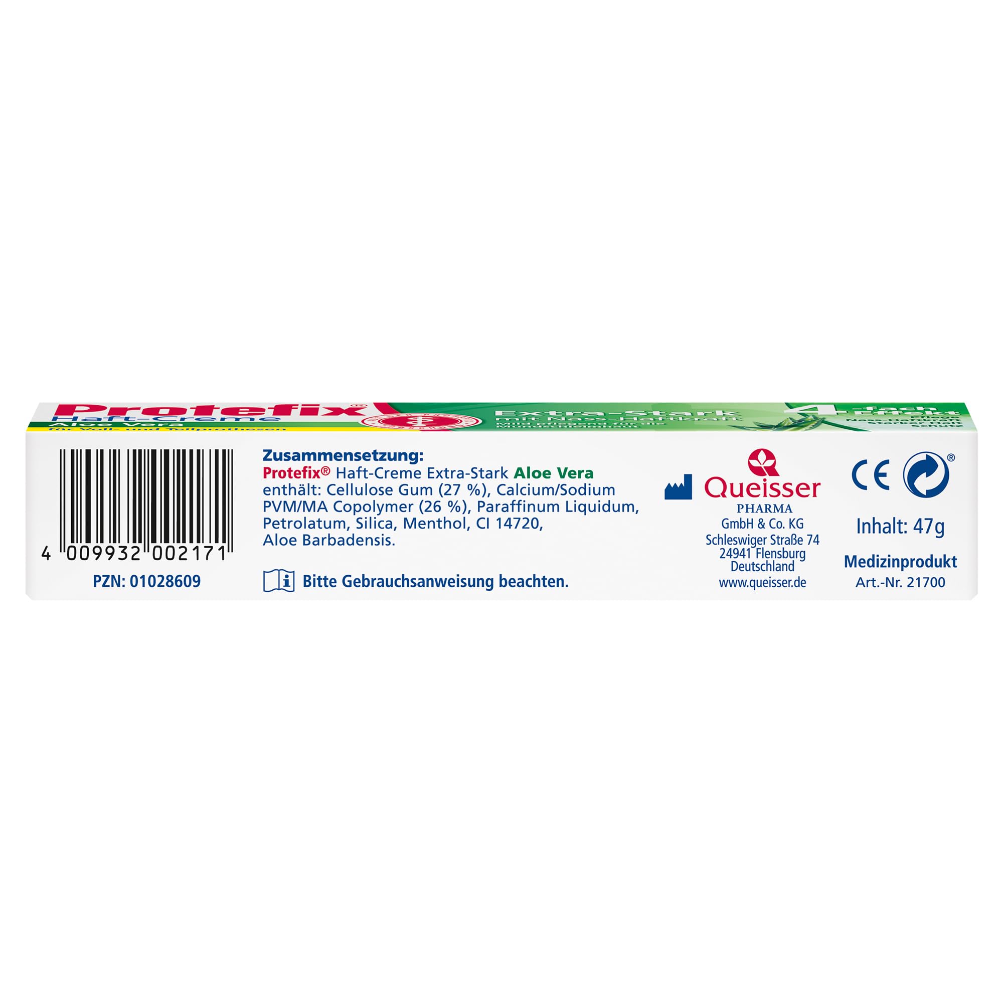 Protefix Crema adesiva all'aloe vera per protesi complete e parziali, 10 x