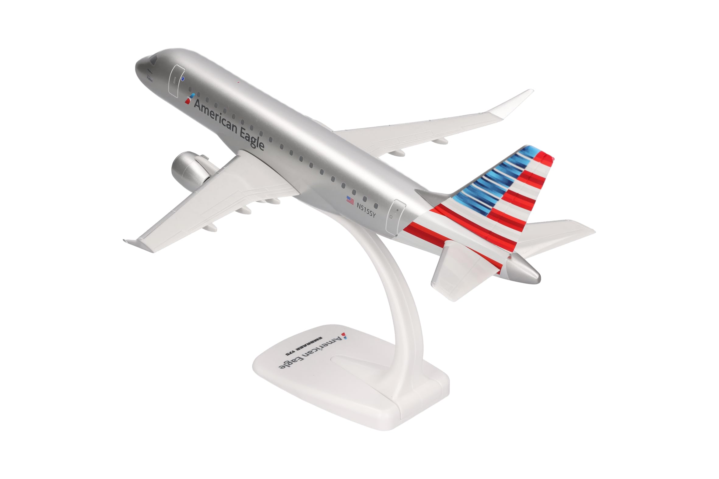 Herpa model samolotu Snapfit American Eagle Embraer E175, miniatura w skali 1:100, model kolekcjonerski z podstawką, tworzywo sztuczne