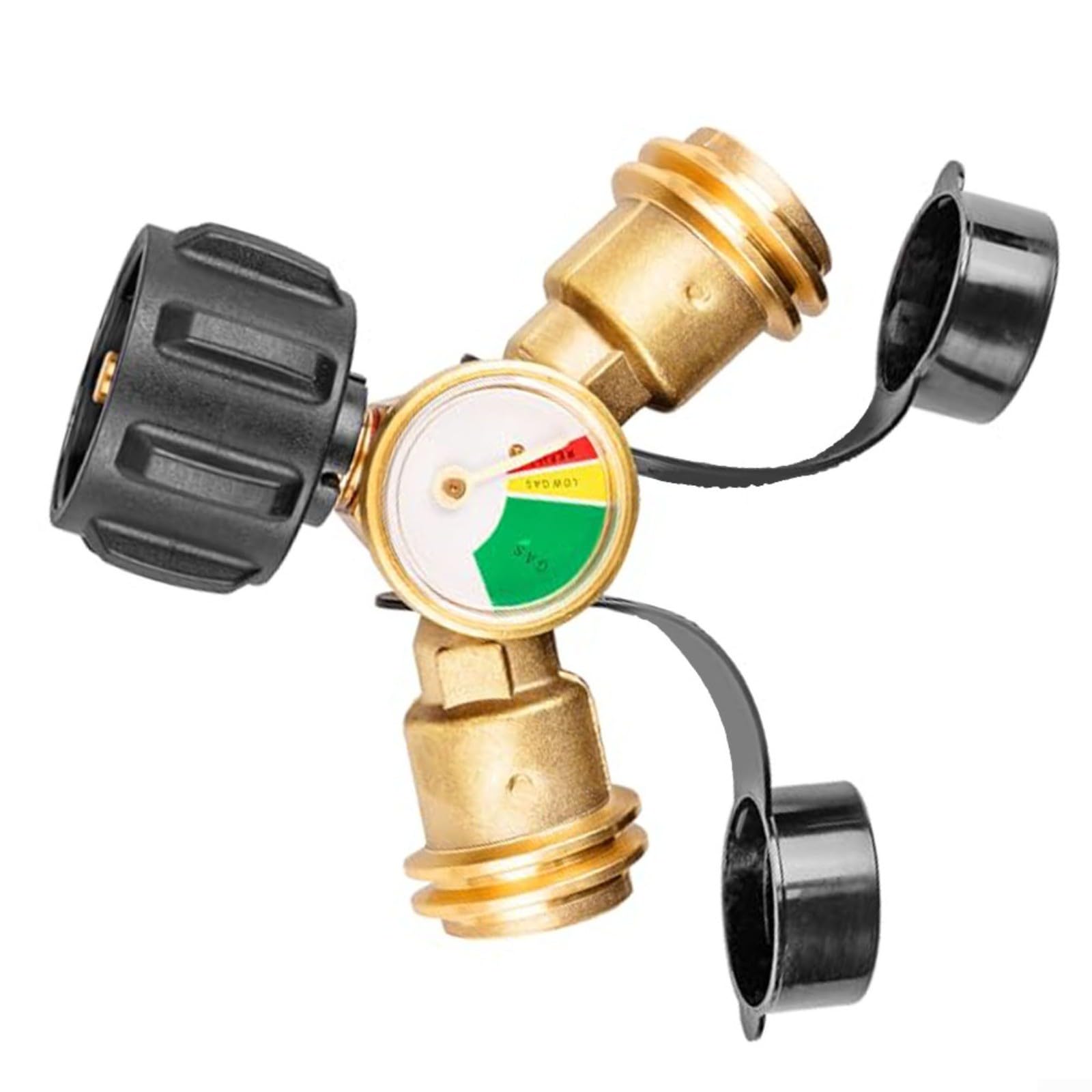 Adaptateur répartiteur de propane double sortie jauge pour barbecue gaz et chauffage