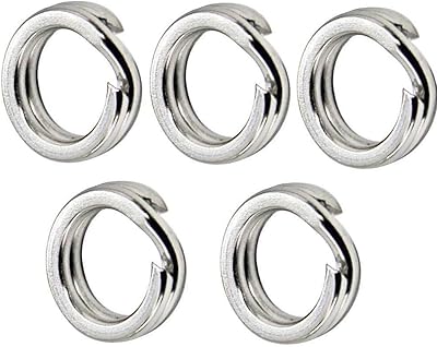 Luengo 100PC Round Flat Fishing Split Rings Hyper Wire Metal Split Ring Terminal Tackles Lure Connectors (5.5mm)
