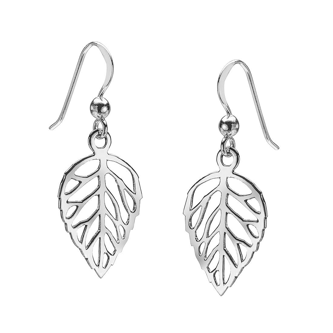 Materia So-17 - Orecchini da donna in argento 925, con foglie naturali, in confezione regalo