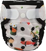 Vista 30 de Pañal para recién nacido con broche y bucle, alpaca azul, talla 1