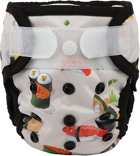 Miniatura 30 de Pañal para recién nacido con broche y bucle, alpaca azul, talla 1