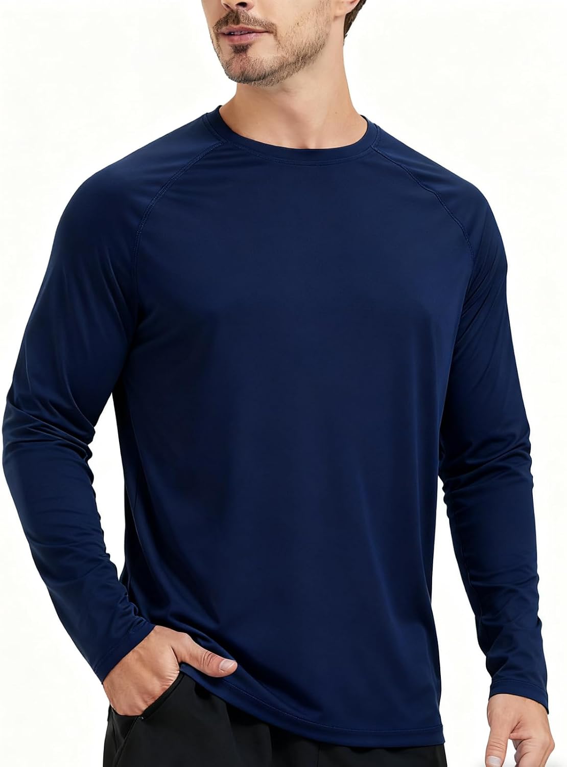 Men's UPF 50+ Sun Protection Long Sleeve Rash Guard Shirts