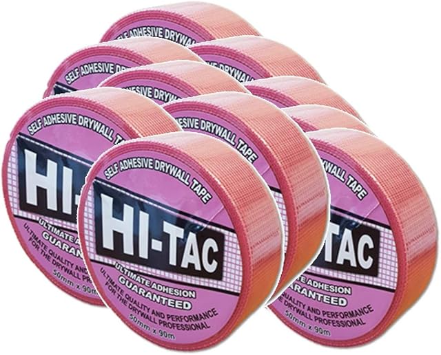 Hi-Tac Self Adhesive Drywall Scrim Tape 48mm x 90M Drywall Plasterers Mesh Tape (10)