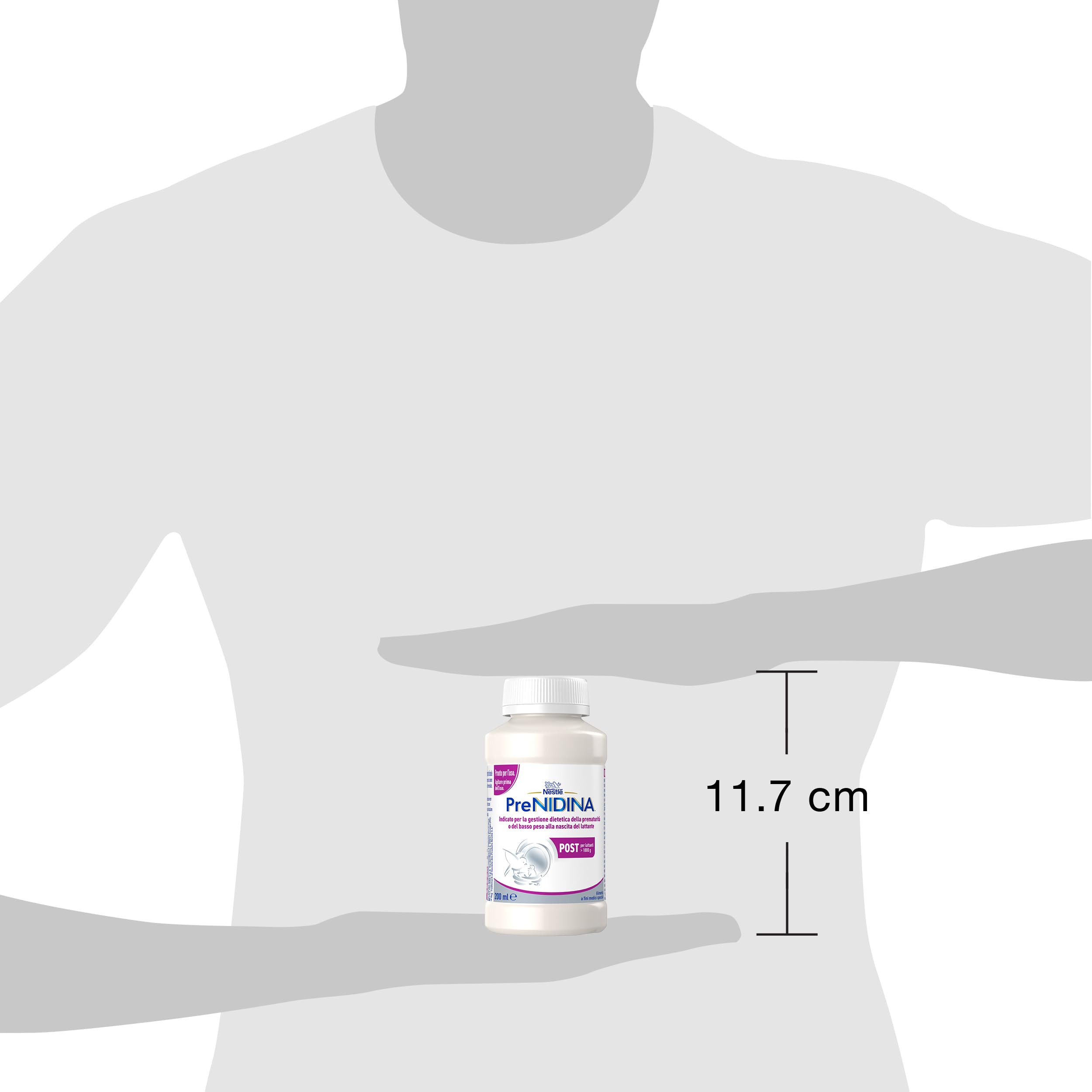 PreNIDINA Post Liquido Alimento a Fini Medici Speciali, 12 bottigliette da 200ml (2,4L)