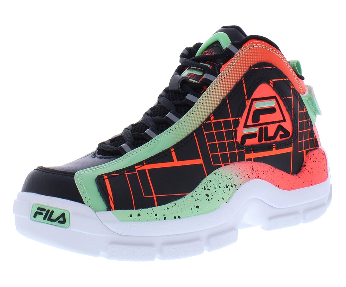 Fila Grant Hill 2 Girls Shoes Size 5.5, Color: Black/Orange/Green-Multi-Colored