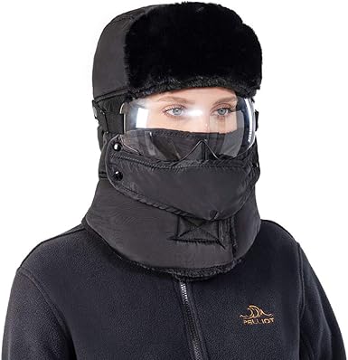 Winter trooper trapper hat with goggles Clearance