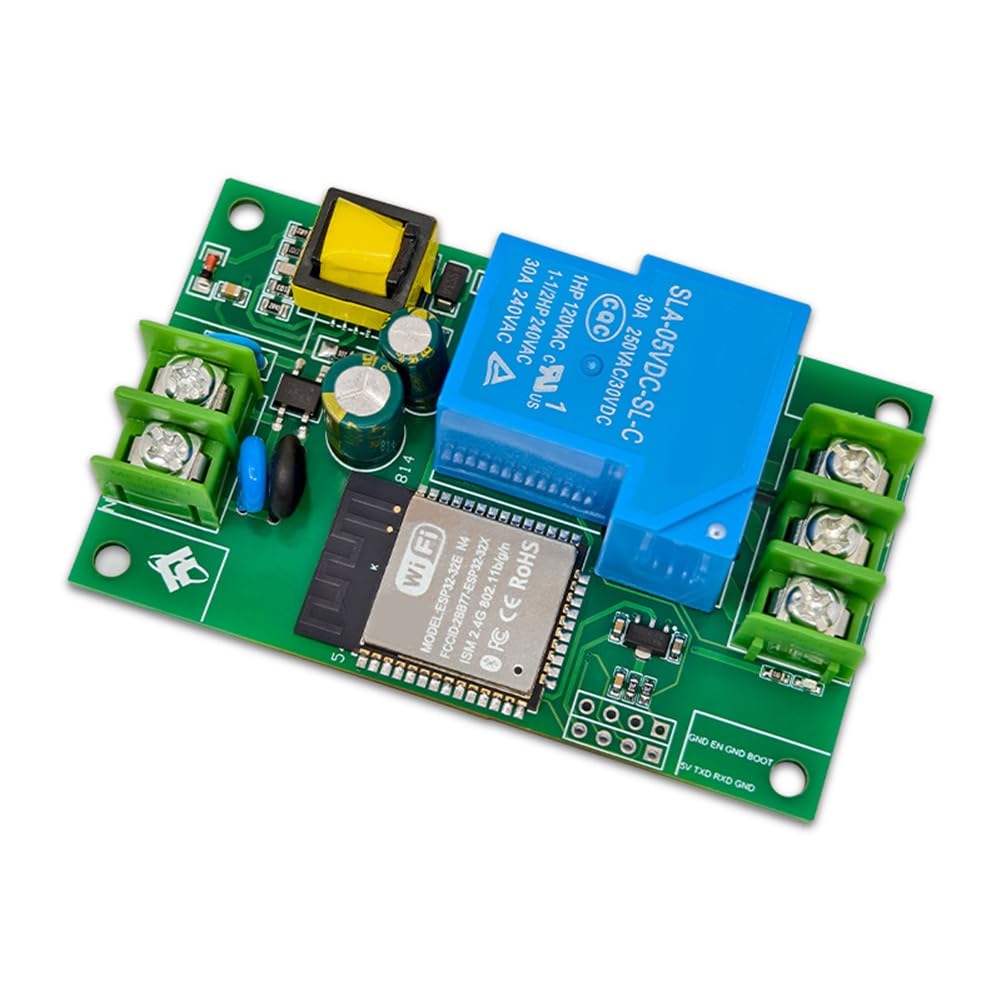 Littimoon 30A 1-Channel AC220V Relay Module WiFi Bluetooth Power Supply Development Board