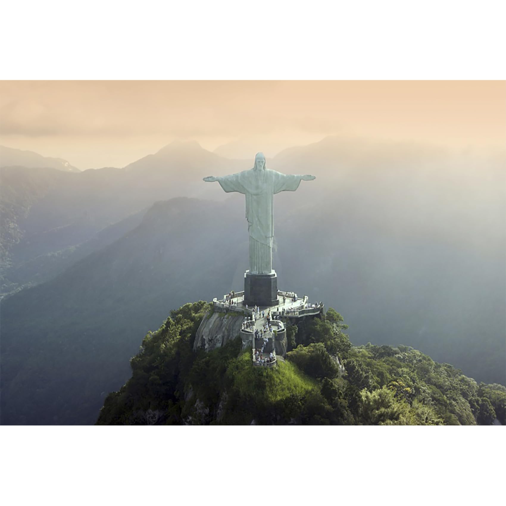 Baocicco 10x6.5ft Christ The Redeemer in Rio de Janeiro Brazil Backdrop Wedding Honeymoon Wedding Anniversary Backdrops for Photography Scenic Spots