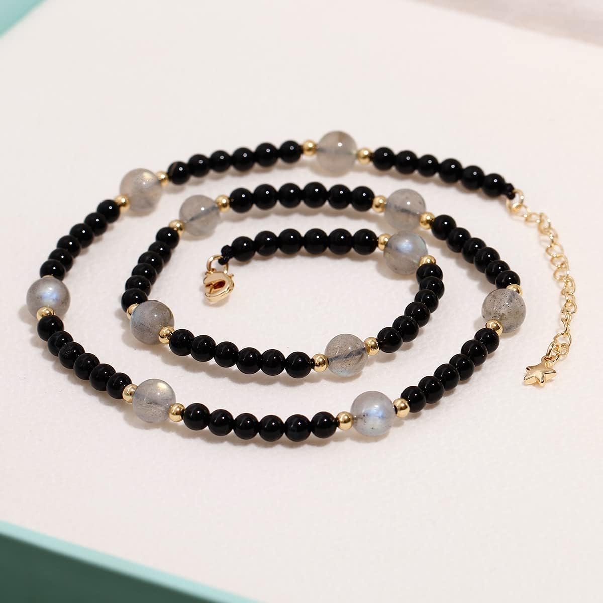 Jewever Moonstone/Black Obsidian Choker Necklace for Women Crystals and Healing Stones Reiki Gemstone Beads Necklaces Jewelry - Image 4