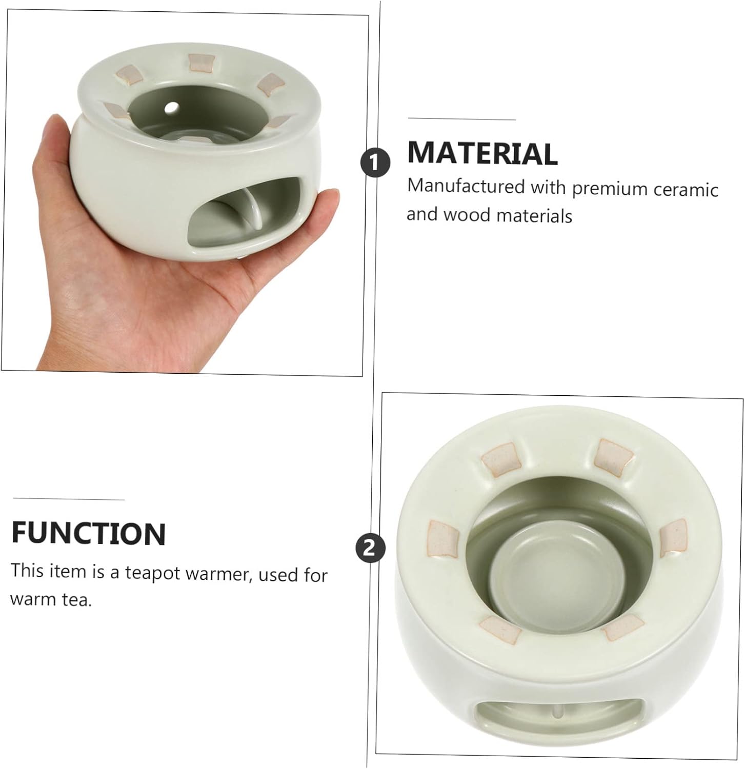 Teapot Warmer Candleholder Multi-Functional Ceramic Tea Warmer Stove Holder for Home Office