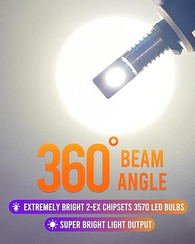 Miniatura 3 de LUYED Bombilla LED antiniebla 881, 6500 K, xenón blanco, extremadamente brillante, 886 889 894 898, repuesto para luces antiniebla, paquete de 2