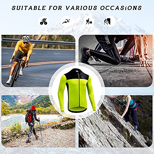 image for Dooy Men's Cycling Bike Jersey Winter Thermal Biking Shirt Long Sleeve