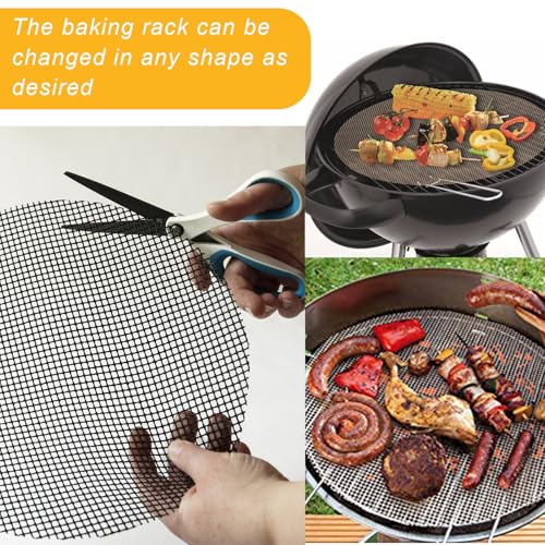 4 Stück BBQ Grillmatte, wiederverwendbar, 40 x 30cm Antihaftbeschichtete aus Teflongewebe, für Gasgrill Holzkohle Elektrogrill Backofen Kochen Luftfritteuse