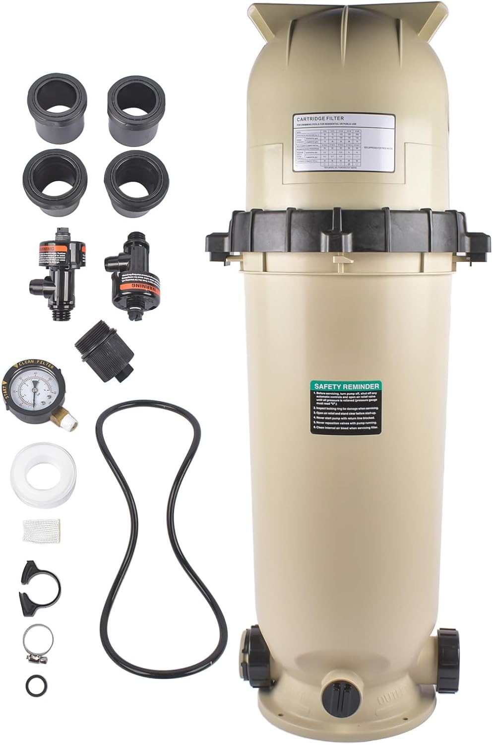 EC-160317 Single Cartridge Pool Filter Pump Assembly 150 sq.ft / 150 GPM, Compatible with Pentair Clean & Clear CC150