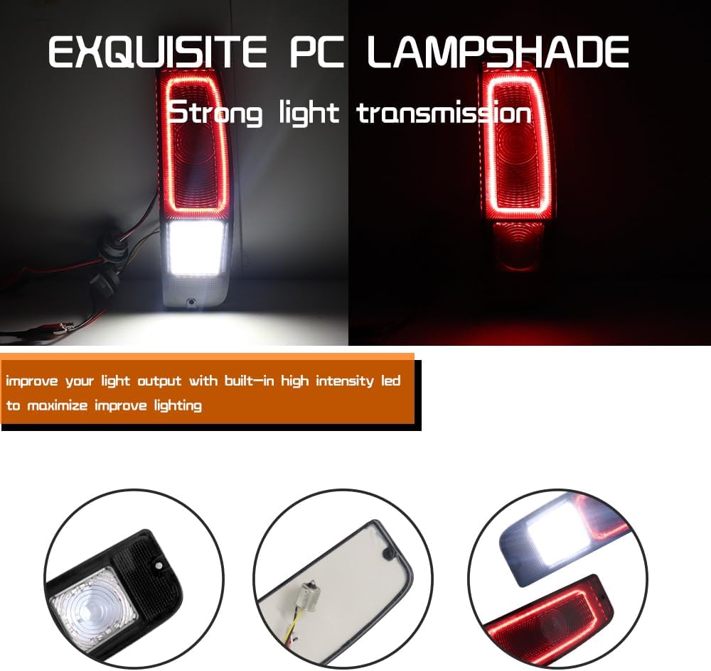 For 1967-1972 Ford Styleside F100/250/350 TRUCK,1967-1974 Ford Econoline E100/200/300,1967-1977 Ford Bronco Rear Tail lights Smoked lens