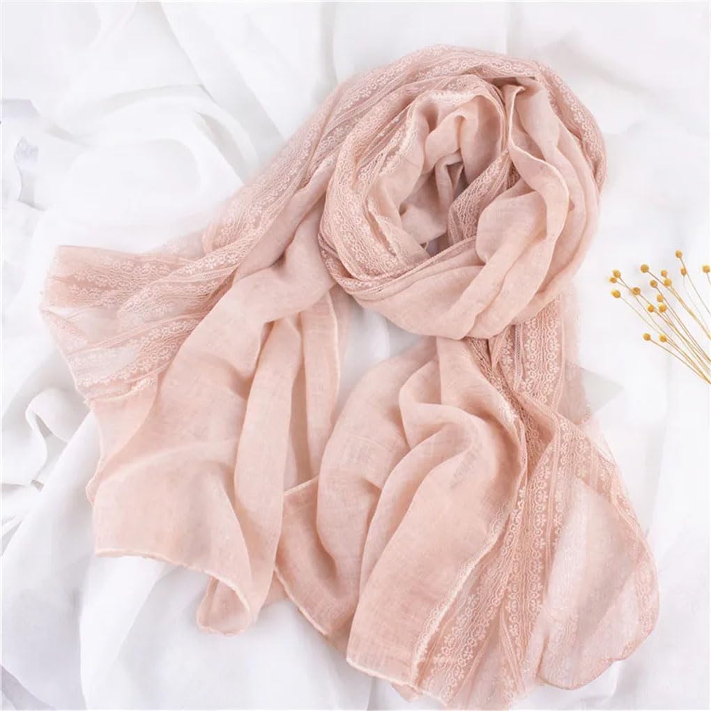 Foulard long en dentelle pour femme - Solide et chaud - 90 x 190 cm