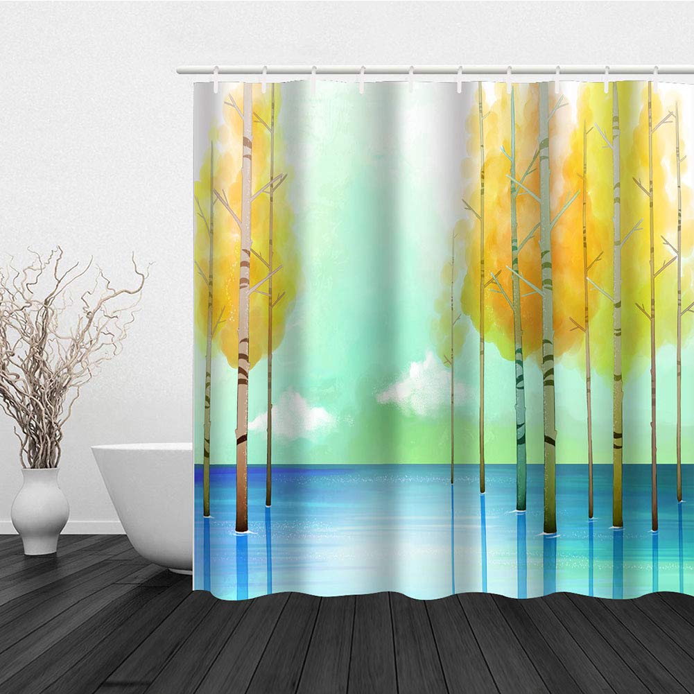 Rideau de douche anti-moisissure en polyester 150x180 cm avec 12 crochets