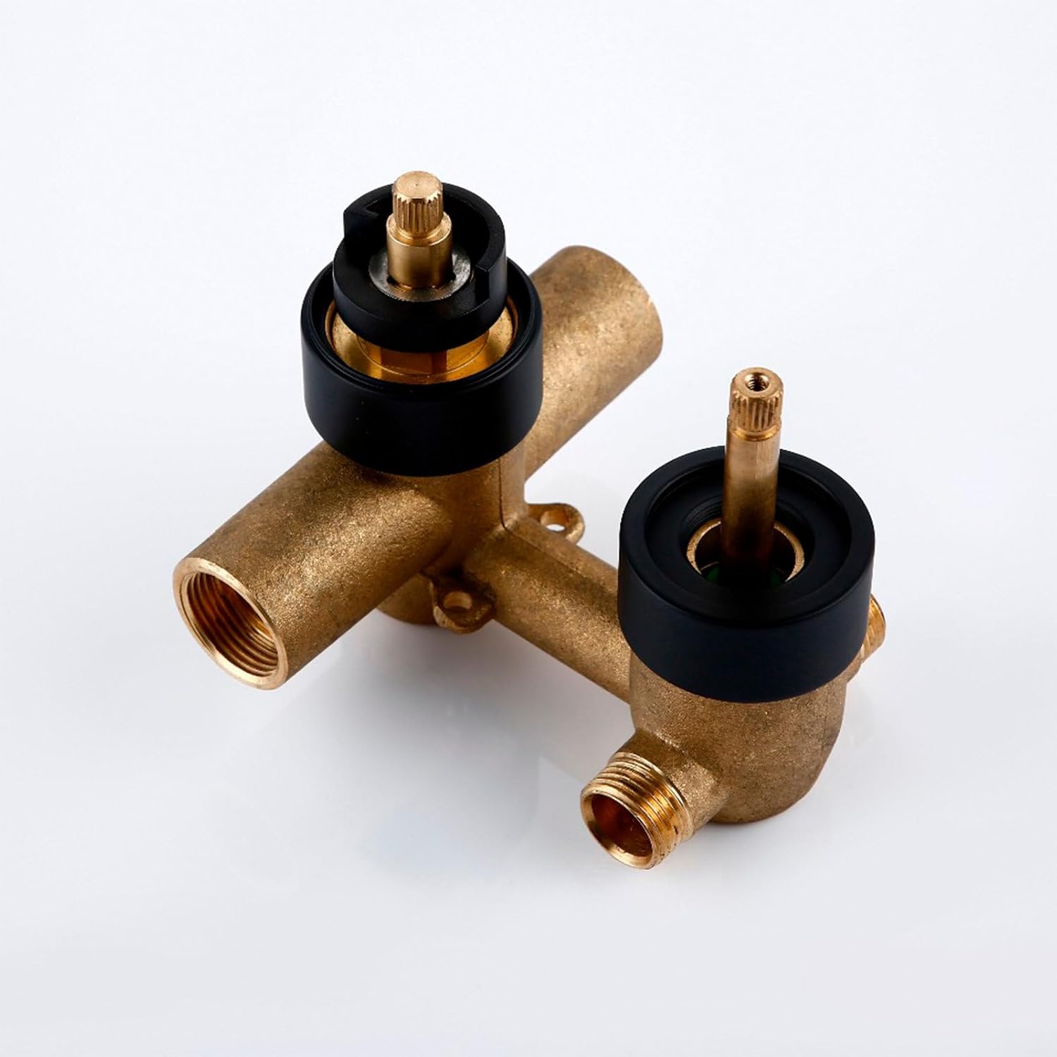Thermostatic Shower Valve, Shower Valves Black Shower Control Valve Kit Brass Shower Faucet Valve Hidden Shower Mixer Valve Wall-Mounted