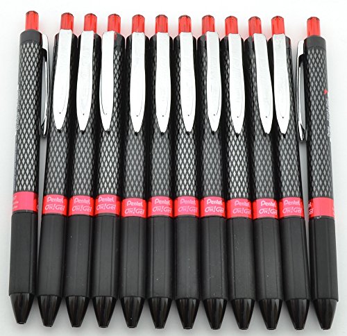 Bolígrafos retráctiles Pentel Oh! Gel 0.7mm rojo x12 miniatura 1