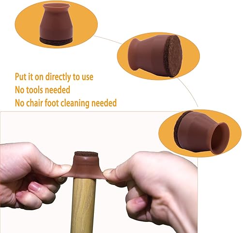 Miniatura 4 de Protectores de suelo de silicona pequeños para patas de silla, para patas de silla de 0.8 a 1.3 pulgadas, tapas de patas de silla, fundas para patas