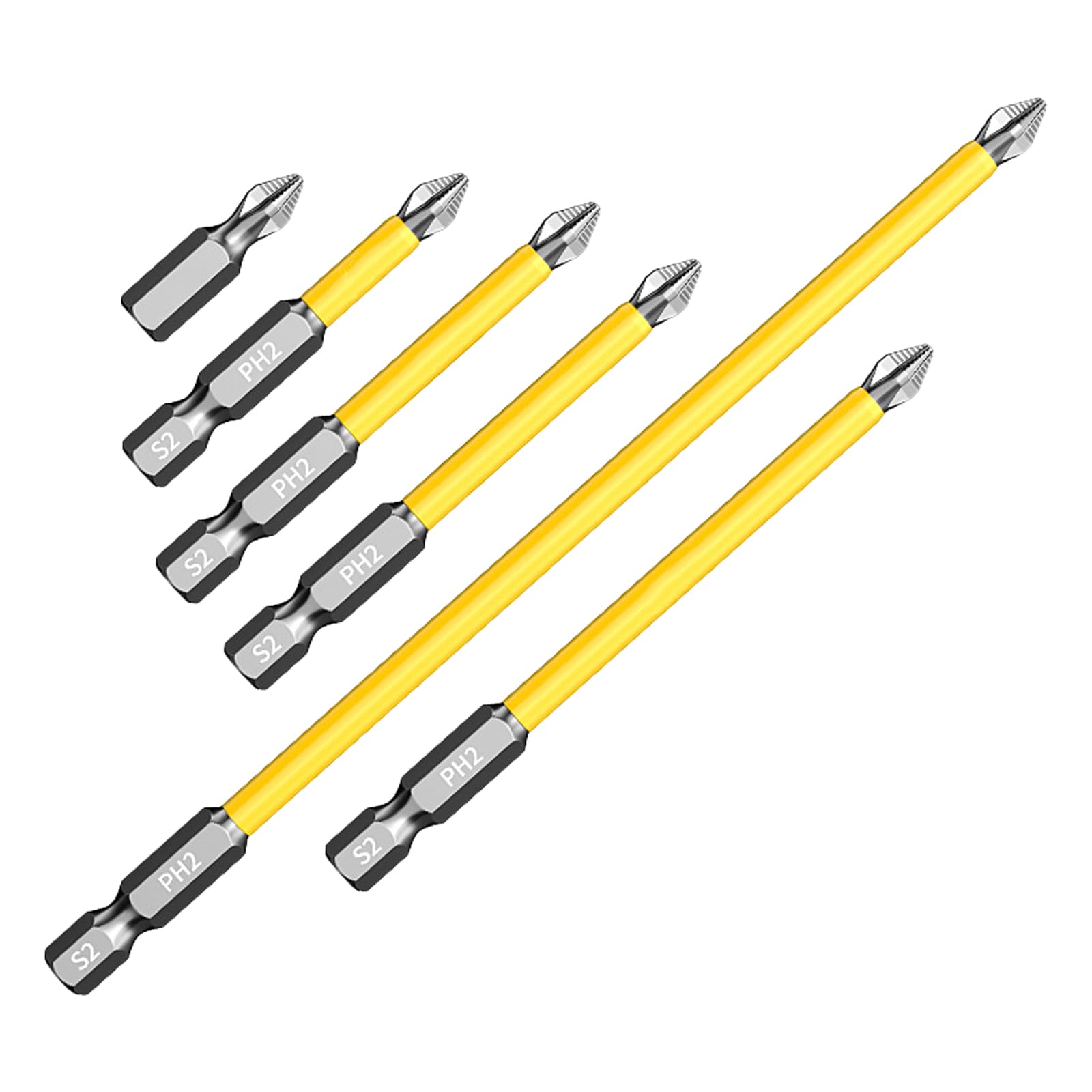 Tsophreniq 6Pcs Crossing Head Screwdriver Bit Set For Electrician 1 / 4Inch Hexagon Shank Crossing Screw Driver Drill Tool Electrician Screwdriver