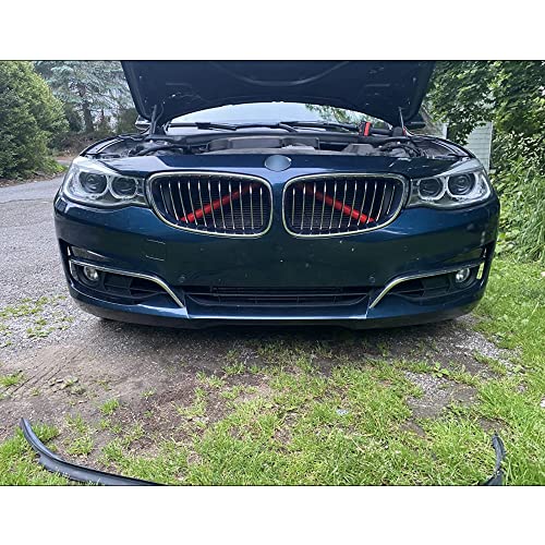 Image of SANRILY For BMW Grill Stripes Accessories Premium Grille Inserts Trims for BMW F20 F30 2012-2016, 1 2 3 Series 328i 320i 4 Series F36 Grill Inserts-Red