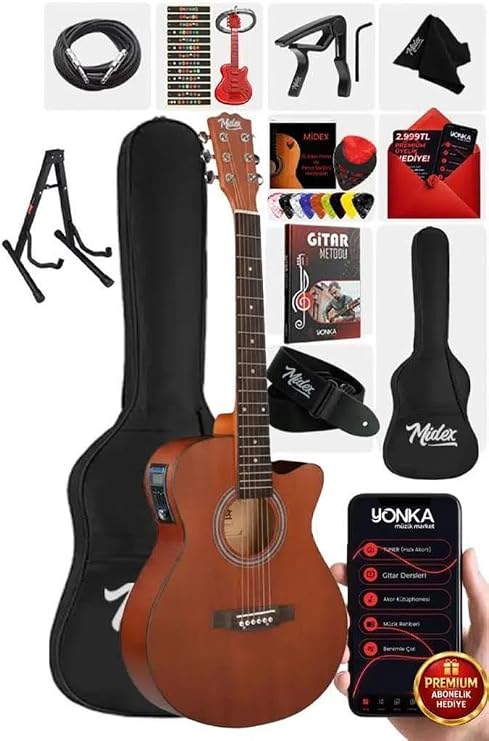 Midex Phx-188ST Ekolayzerli Elektro Akustik Gitar 4/4 Gerçek Ağaç