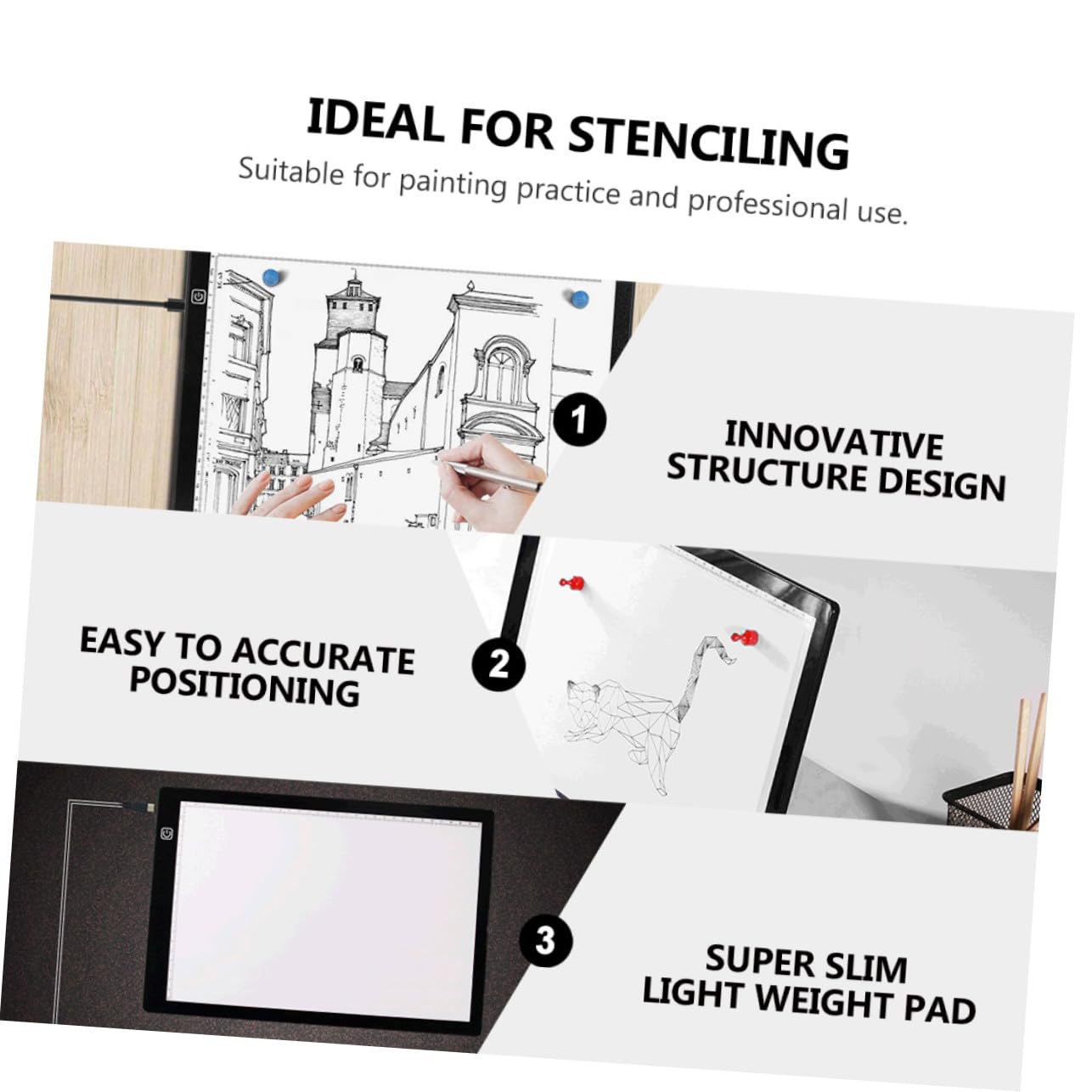 LIFKOME Table à Dessin Magnétique à LED A4 avec Plateau en Acrylique Blanc, Câble Usb, Règle Intégrée et Fonction Économie D'énergie pour Calligraphie et Scrapbooking