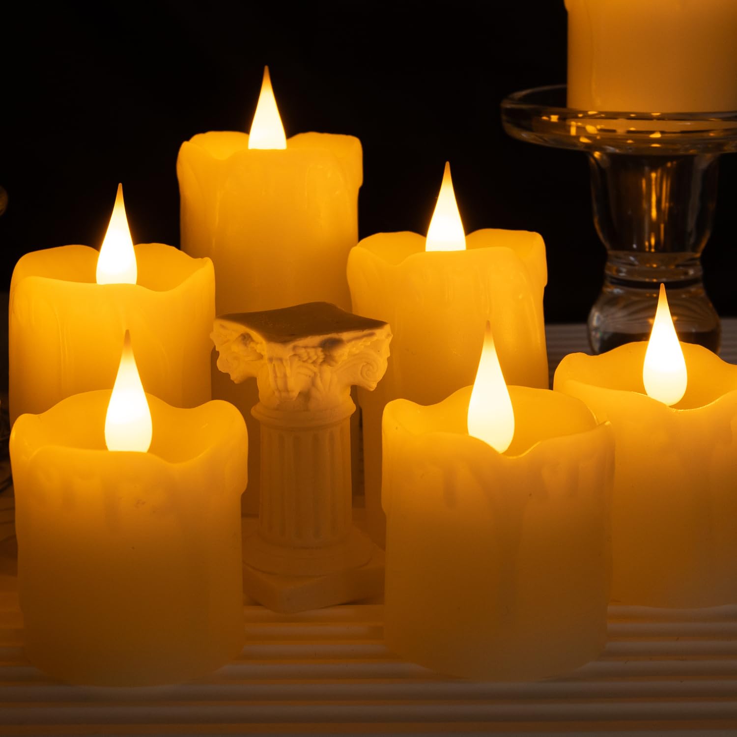 Da by Candela LED Alimentazione a batteria Candele a lume di tè 5cm 7.5 cm 10 cm set 6 pezzi