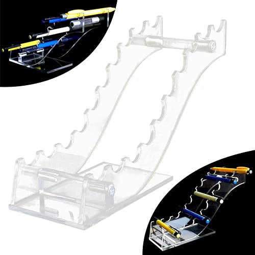 Miniatura 7 de AMLESO Soporte de acrílico para bolígrafo, suministros de almacenamiento transparente, papelería, organización, soporte de exhibición para lápiz y
