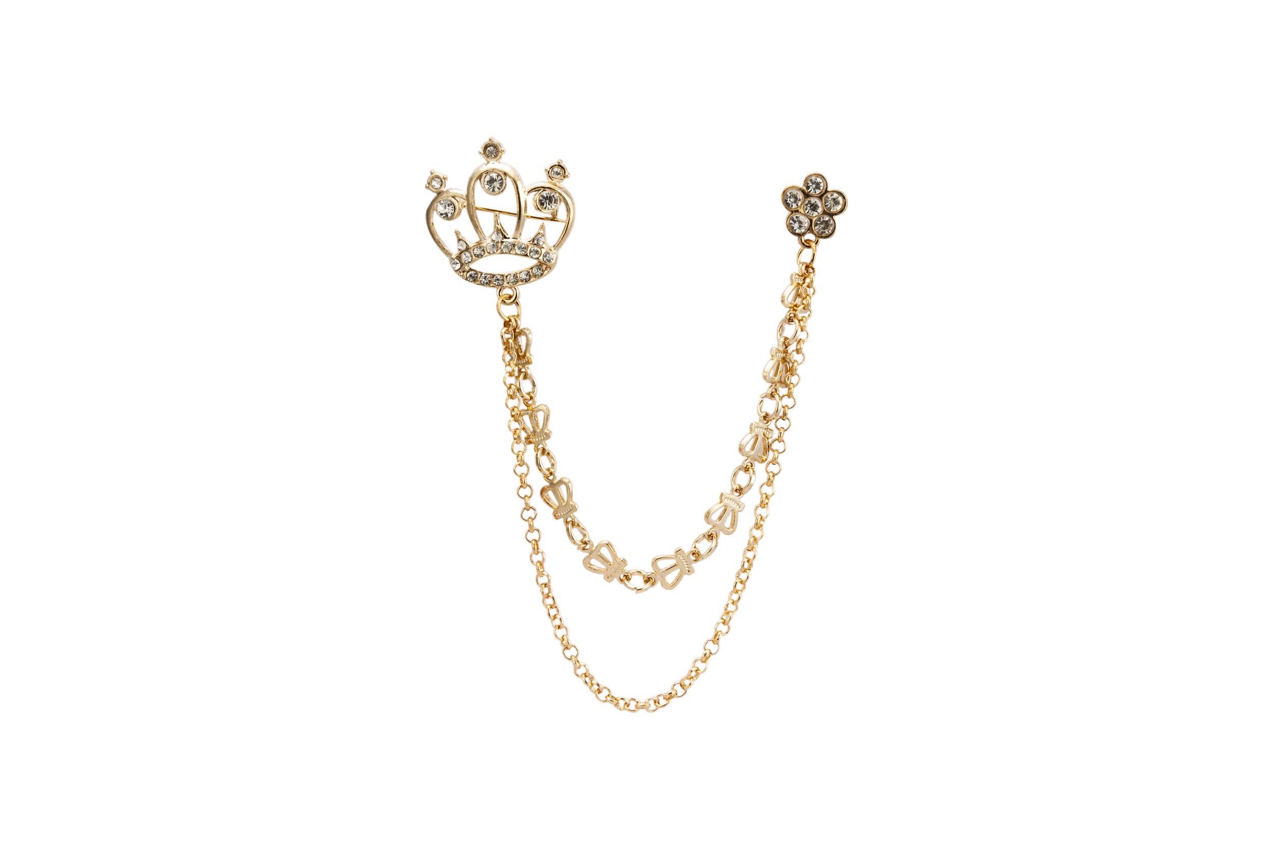 Knighthood Gold Crown with Stone Detailing and Crown Pattern Chain Brooch (B07KFHPKC5) Amazon Price History, Amazon Price Tracker