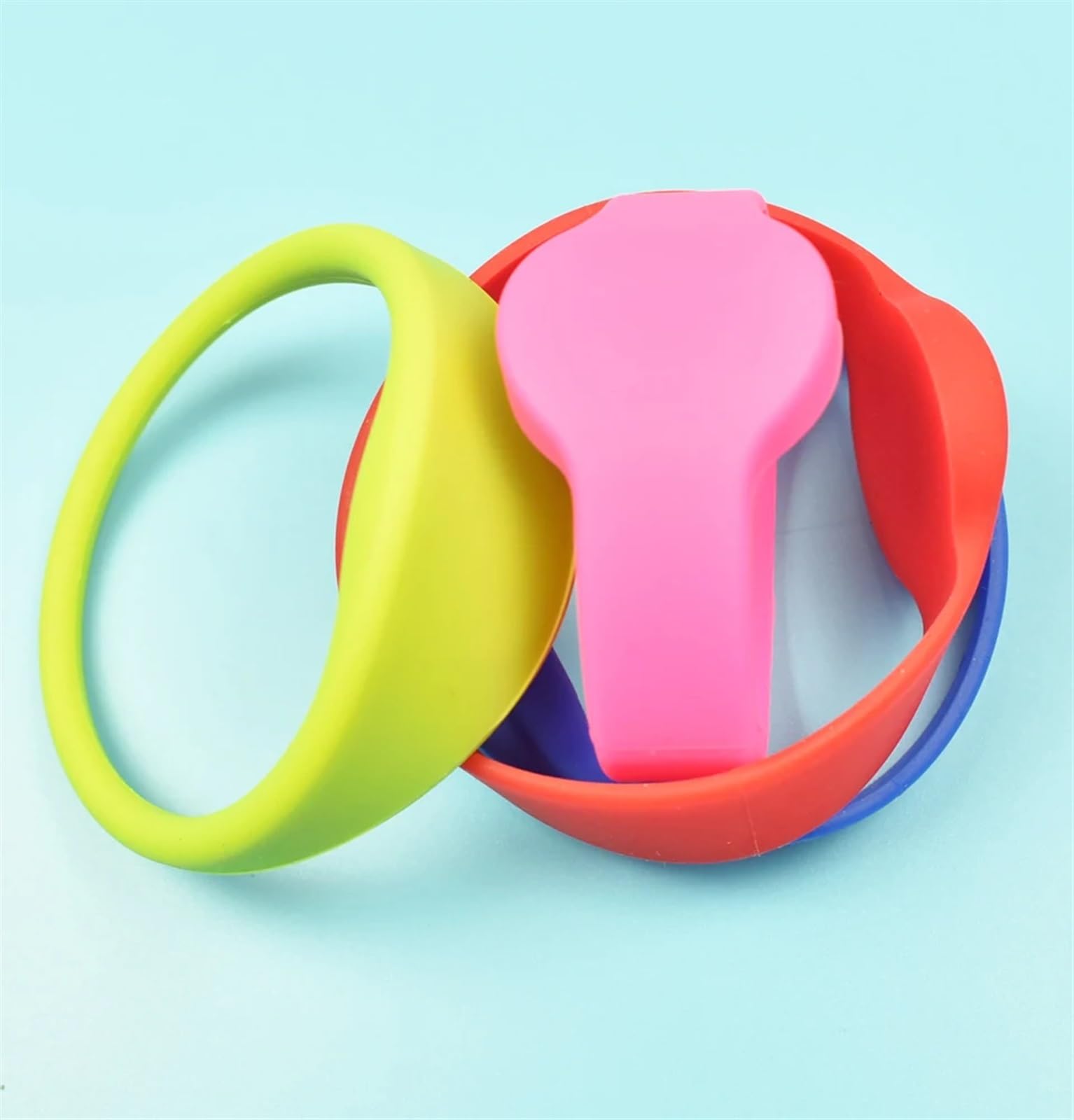 100Pcs/Lot 125khz RFID EM4100 TK4100 Wristband Bracelet Silicone Waterproof ID Card(Blue)
