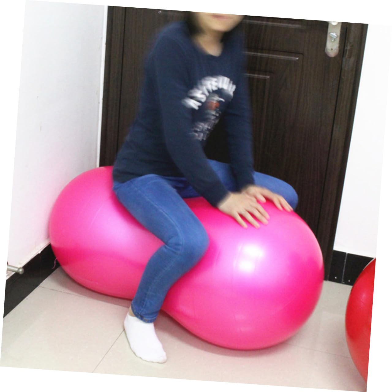 Anneome Pelota de Pilates Gruesa Forma de Cacahuete, Antiestallido, de PVC, para Mejorar Equilibrio y Flexibilidad en Casa