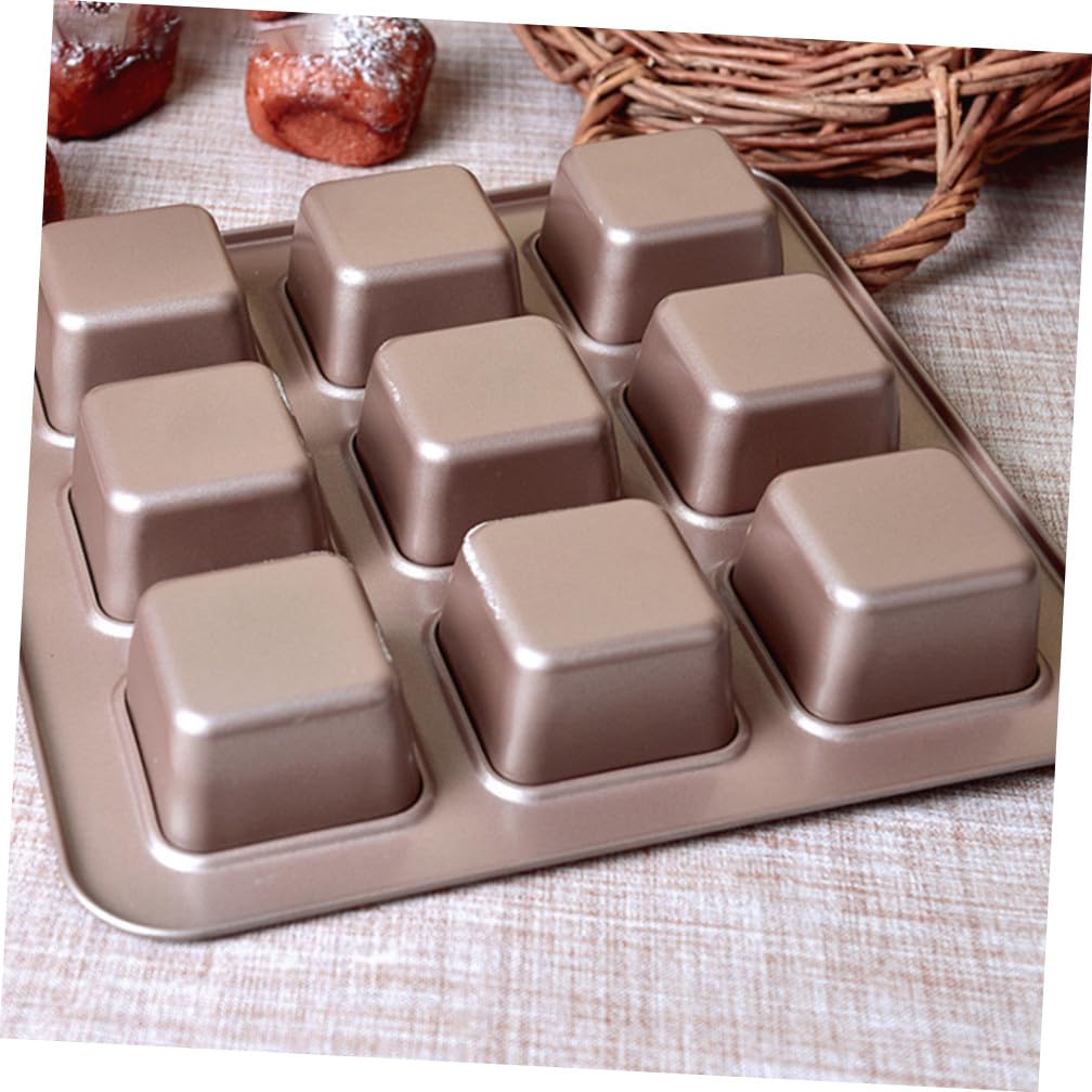 Healifty Moule à Gâteau Carré en Acier au Carbone 9 Compartiments Antiadhésif Chauffage Uniforme et Facile à Nettoyer pour Pâtisserie Maison