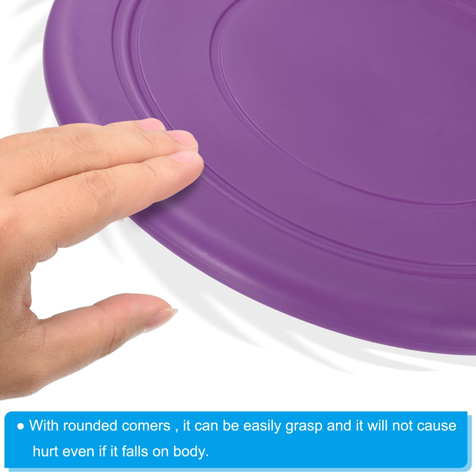 PATIKIL 7 Inch Flying Disc, 6Pcs TPR Flying Discs Soft Waterproof for Adults Dog Outdoor Playing Sport Game Purple - Image 4
