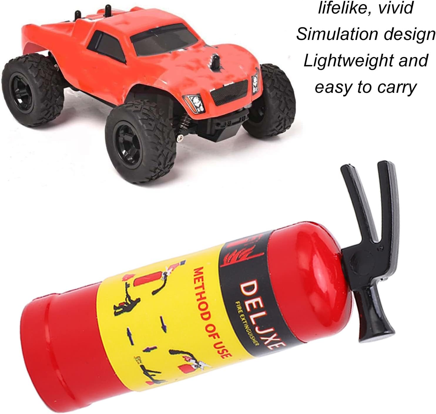RC Car Fire Extinguisher Simulation Design Vivid Lightweight Mini Fire Extinguisher Toy RC Car Accessories (Red)