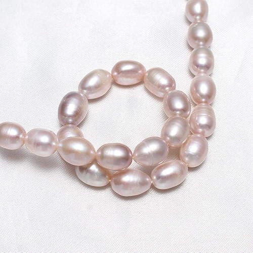 Miniatura 7 de Cuentas de perlas naturales de color morado cultivadas de agua dulce y perlas sueltas de arroz de 9 a 0.394 in para regalo de Navidad, boda,