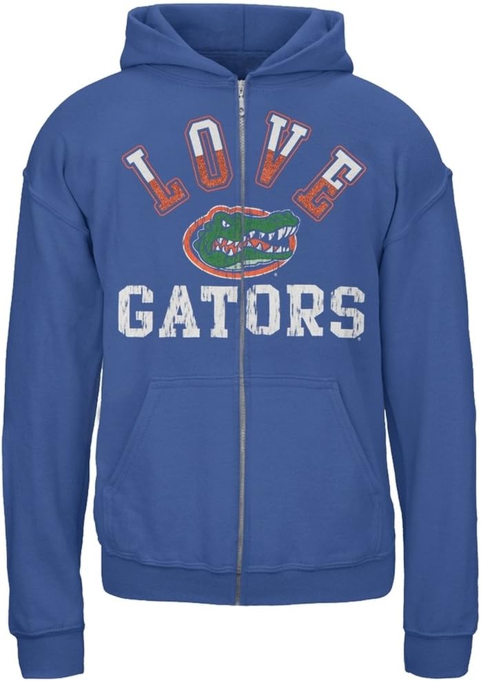 Florida Gators - Glitter Love Logo Girls Juvy Zip Hoodie J8 Blue