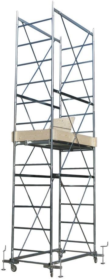 TRABATTELLO, Scaffold, Scaffolding Mobile Iron Galvanised for Work Plasterers Versilia Height 5.25 M