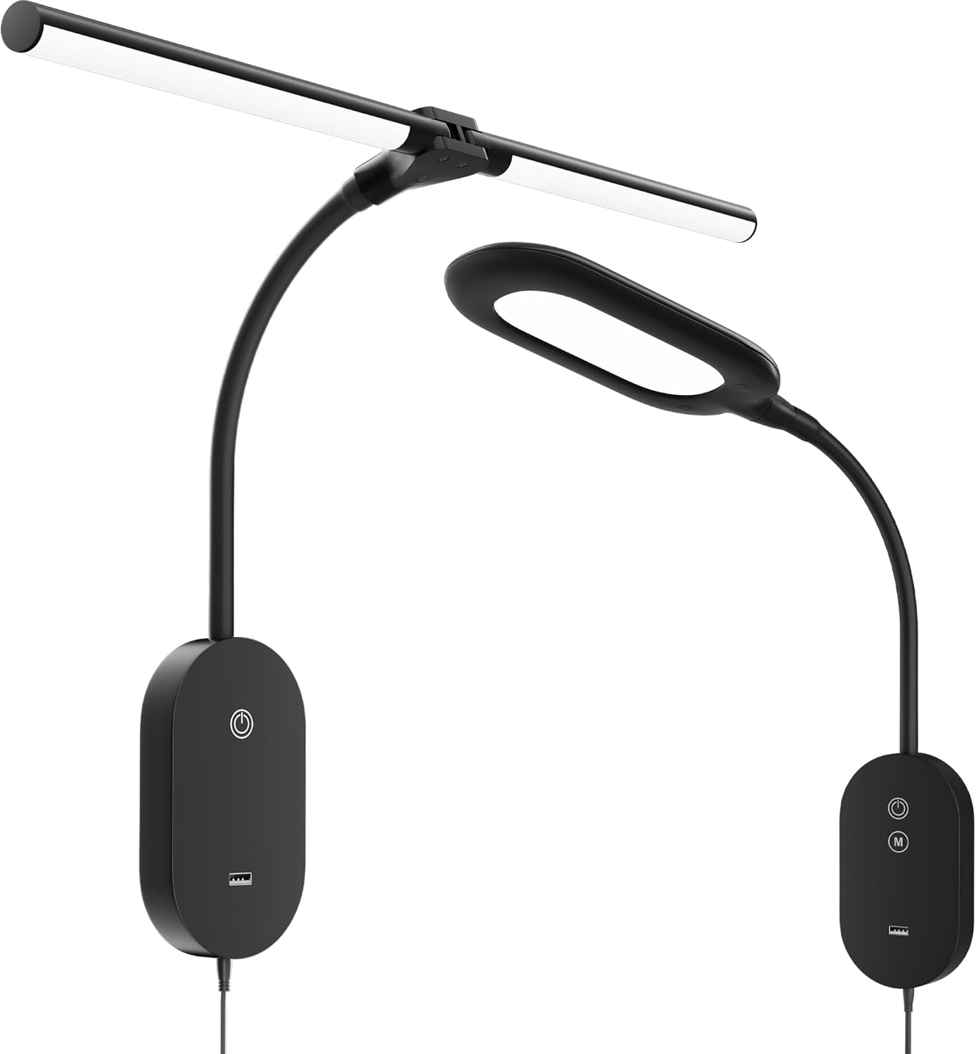 Book Lamp Set | 1 20 Inches Wide 2-Heads Wall Lamps & 1 Ultra Wide Wall Light Bundle