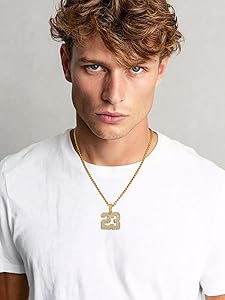 FindChic Hip Hop Custom Number Chain Bling CZ Necklaces For Men