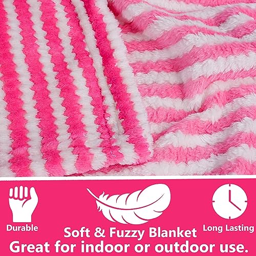 Image of Amazon Brand - Umi Premium Plush AC Blanket - Lightweight Luxurious Soft Towel Flannel Blanket, Super Soft Cozy and Comfy for Couch - (Single - 139 x 228 CM, Pink & White)| TC - 200