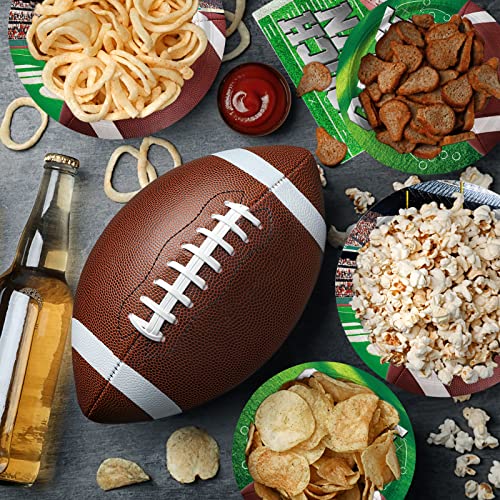 Gatherfun Football Party Supplies Kit Serve 50, Includes Dinner Plates, Dessert Plates, Napkins, Perfect For Football Birthday Party Football Gameday Tailgate Party Decorations #TOP2