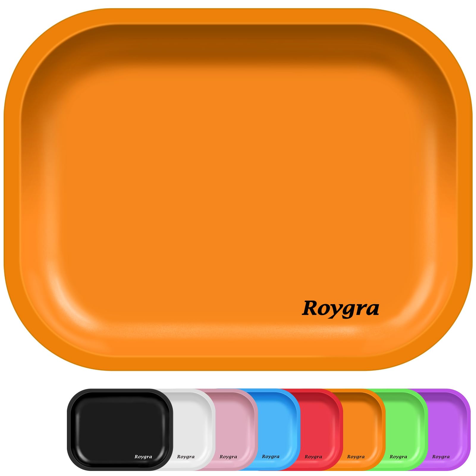 roygra Rolling Tray, Metal Decorative Display Tray, Tabletop Storage Tray