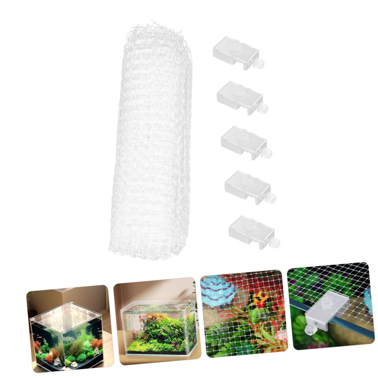 iplusmile Aquarium Abdeckung mit Jump Einstellbares und Zuschneidbares Fischnetz für Sichere Aquarienabdeckung Stützen und Einfache Installation