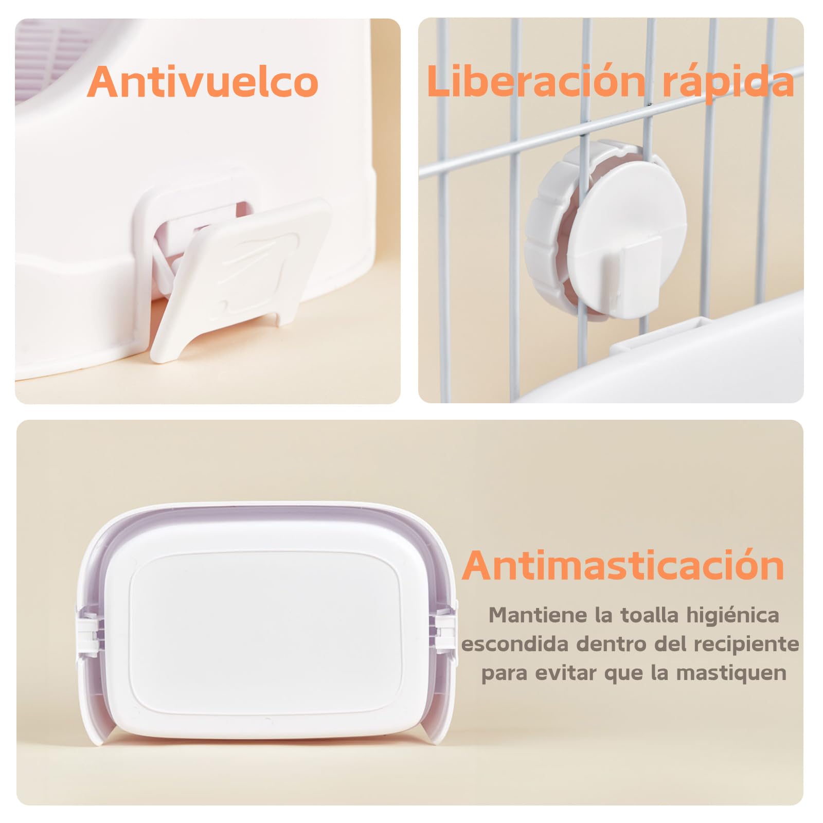 Esquinero Conejo, Mediano Inodoro de Plástico para Animales Pequeños Desmontable Arenero para Entrenador para Mascotas Conejos Cobayas Hámsters Chinchillas (Verde)